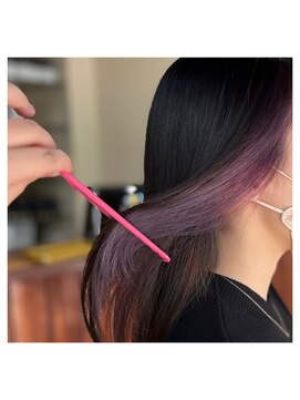 ヘアリゾート ディアリウム(Hair Resort DEARIUM) イヤリングカラーパープル  [町田店/町田駅/JR町田駅］