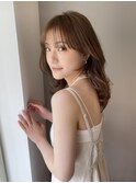 大人かわいい顔まわりレイヤー/シースルーバング/まろベージュ