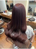 ワインレッド×プルエクステダイヤモンド