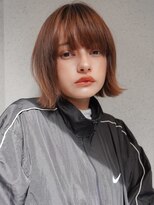 ミンクス渋谷スマートサロン(MINX shibuya smart salon)&nbsp;シアーカラー ショート 姫カット ダークアッシュ 魅力倍増カール