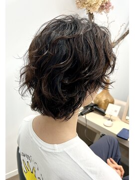 サロンドジョー(salon de joe) ツイストスパイラルパーマメンズミディアム奥東巧真