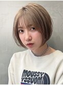 Say.岩井　丸みショート×ベージュカラー×伸ばしかけショート