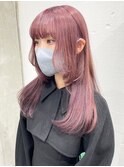 ダブルカラーピンクベージュケアブリーチハイトーン髪質改善
