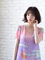 カバーヘアアンドスパ ブリス 浦和(COVER HAIR&SPA bliss) アッシュブラウンくせ毛風重めミディアムボブパーマtk5浦和