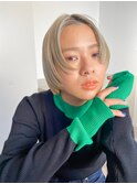 薬院【honen】ハイトーンくすみベージュ姫カットレイヤーウルフ