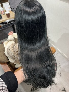 テラスヘア 長岡(TERRACEhair) ブリーチ無しダブルカラー◇透明感ブルージュ