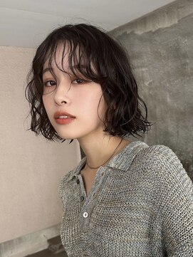 サンド 大阪梅田(sand) @hitoshi__sand ボブ/黒髪/ネビージュ/小顔/ワンレン/大阪梅田