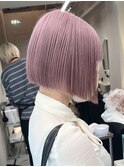 タッセルボブペールピンクベージュチェリーピンクカラーレイヤー