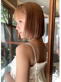 切りっぱなしボブ/ショートボブ/柔らかベージュ/ボブ/北綾瀬