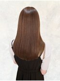 冬の透明感◎小顔ショコラアッシュ×髪質改善白髪染ロング