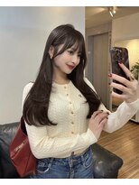 エネ 表参道(enne)&nbsp;艶チョコレートブラウン×韓国風ロング