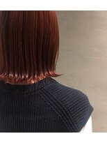 コレット(COLETTE)&nbsp;20代30代40代　ぱつっとボブ　オレンジヘアー