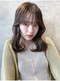ブラウンミディ_アースカラーくびれヘアツートンカラー_58938