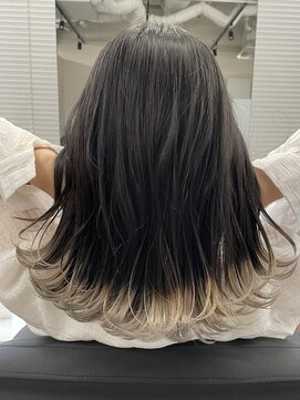 ジエクトカナウ 大阪梅田店(The Ect canow) 裾カラー/ホワイトベージュ/デザインカラー/グラデーション