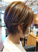 タイト毛束ショートボブ髪質改善ブリーチなしベージュカラー