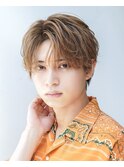 韓国ヘアカルマパーマカルマバングセンターパート黒髪ウルフ