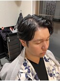 30代毛流れセンターパート/田町/床屋/メンズカット