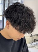 波巻きスパイラルパーマツイストパーママッシュメンズパーマ束感