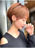 似合わせショート/細めハイライト/マロンベージュ/ショートボブ