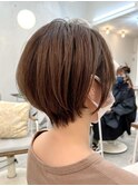 くびれショート☆丸みマッシュボブココアブラウン20代~50代