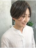 センター分け× ハンサムショート