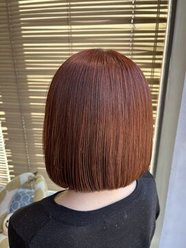 オーガニック リブ 川越(organic+live) 20代30代◎冬のテラコッタオレンジブリーチなしボブ