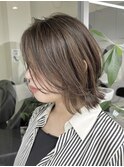 ボブレイヤー40代50代グレイカラー白髪染め白髪ぼかし