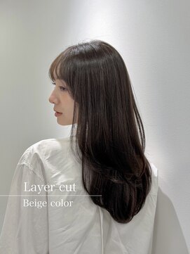 イリス 銀座(IrIs) ロングレイヤー/アッシュベージュ/ワンカール/前髪/髪質改善/艶
