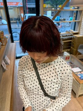 アース 三軒茶屋店(HAIR&MAKE EARTH) 初めての暖色に、落ち着いたトーンのレッドカラー【三軒茶屋】