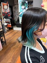 ヲタクに美容室は難しい。 イヤリングターコイズブルー×ブラック