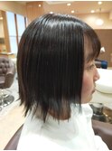 20代30代40代/ぷつっと/ミディアムボブ/丸み/伸ばしかけ/学割U24