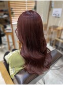 チェリーブラウン 春カラー 髪質改善 韓国風 ダブルカラー