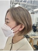 ハイトーンミニボブ明るい白髪染め白髪ぼかし30代40代50代溝の口