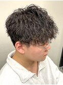 ツイストスパイラルパーマメンズ波打ちツーブロックマッシュ池袋