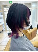 ウルフカットブラックパープル【広島ウルフカット】