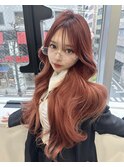 韓国くびれヘア♪ブリーチなし赤髪◎
