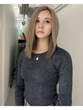 レブ 三条河原町(Reb,) ダブルカラー/ブリーチ/ミルクティーベージュ