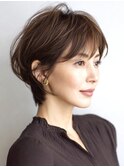 大人ショートレイヤー白髪ぼかし脱白髪染め40代50代60代原宿
