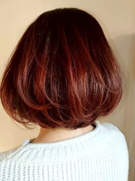 ジェコ ブラン(gecko. brun) 暖色系カラー/ボルドーブラウン/コロンとボブ #武蔵小山美容室