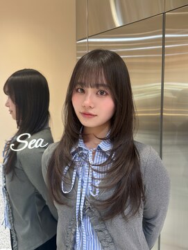 シー バイ ロンド 新宿(Sea by Lond) セミハッシユカット×グレージュ