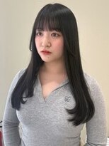 リサヘアーデザイン(RISA HAIR DESIGN) アッシュブラック ネイビー ロングレイヤー ワンカール 艶髪