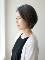 ティータ(teeta)&nbsp;【ブルベ冬】大人艶ショートボブ★ダークアッシュ/白髪ぼかし