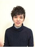 清潔感あふれるランダム巻きの黒髪アシメ!