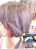バイオレッドボブインナーカラーをー添えて