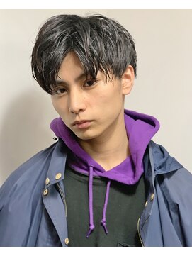 メンズフィール 南森町(MENS FEEL) ソフトツイスパ 黒髪アップバングナチュラルパーマ☆ツーブロ