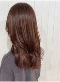 柔らかい雰囲気のピンク系愛されヘアカラー