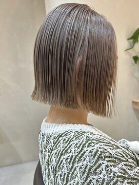 ヒビヲ(HIBIO) クールショートボブミニボブケアブリーチマッシュベージュカラー