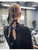 【お呼ばれアレンジ】ツインポニー