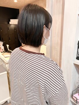 キャアリー(Caary) 福山美容室Caary ダークグレージュ透明感春ヘア丸みひし形ボブ