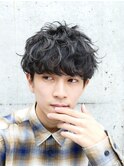 くせ毛風マッシュ/ツーブロック/黒髪